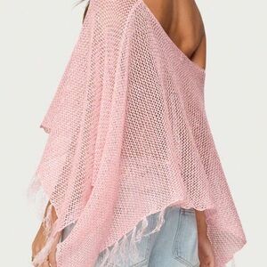 SHEIN Light Pink Knit Shawl